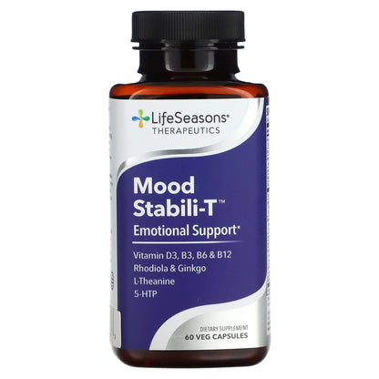 LifeSeasons, Mood Stabili-T, Emotional Support, 60 Veg Capsules