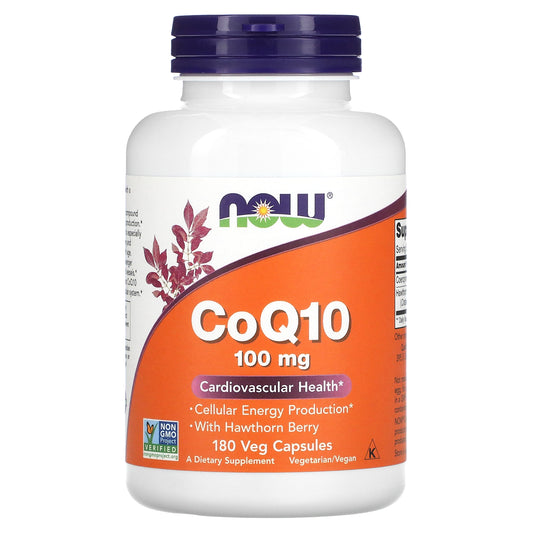 NOW Foods, CoQ10 With Hawthorn Berry, 180 Veg Capsules