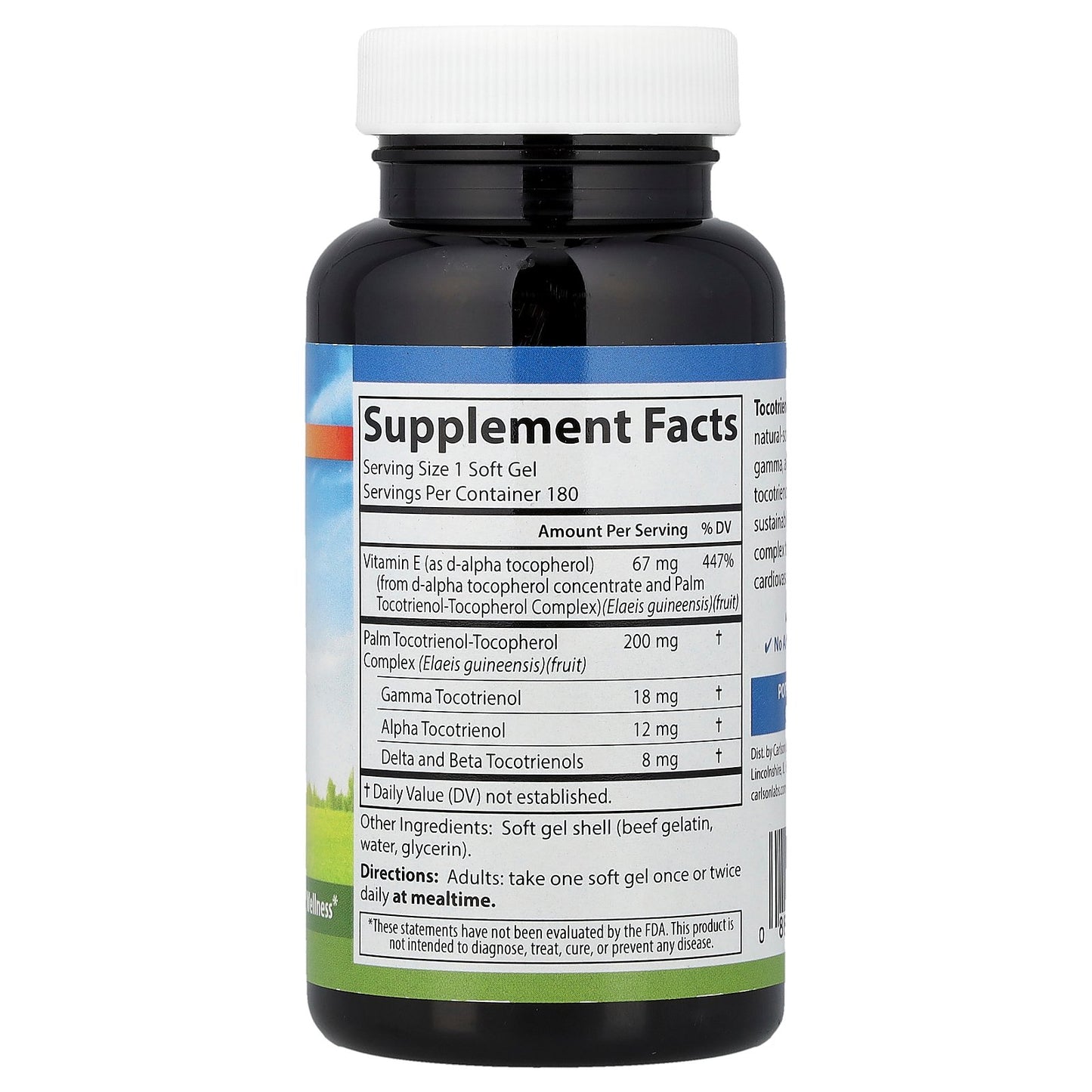 Carlson, Tocotrienols with Vitamin E, 180 Soft Gels