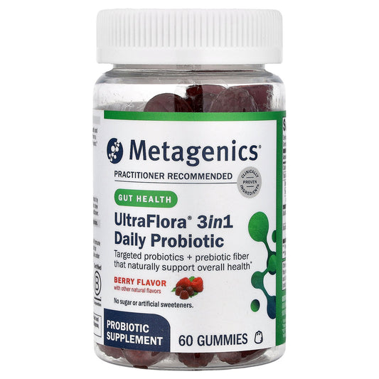 Metagenics, UltraFlora® 3in1 Daily Probiotic, Berry, 60 Gummies