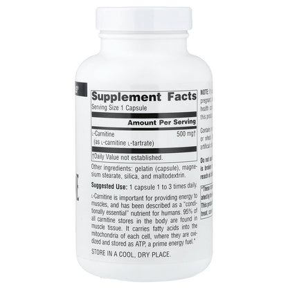 Source Naturals, L-Carnitine, 500 mg, 120 Capsules