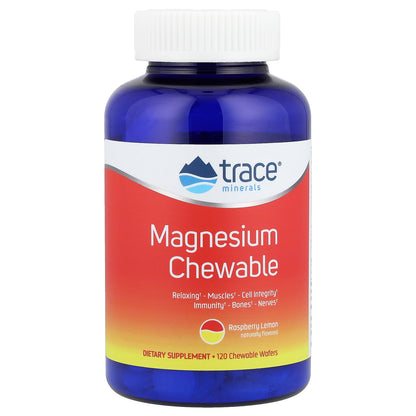 Trace Minerals ®, Magnesium Chewable, Raspberry Lemon , 120 Chewable Wafers