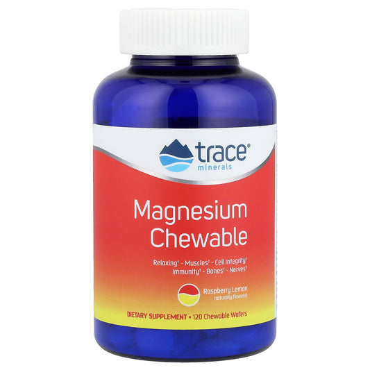 Trace Minerals ®, Magnesium Chewable, Raspberry Lemon , 120 Chewable Wafers