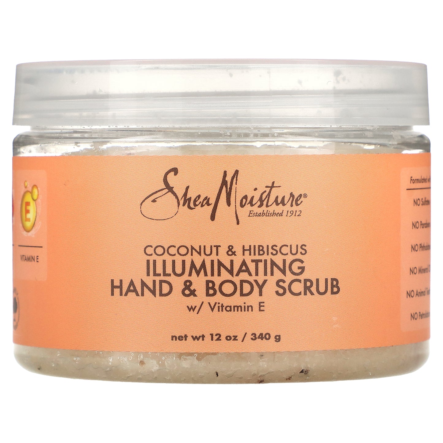 SheaMoisture, Illuminating Hand & Body Scrub With Vitamin E, Coconut & Hibiscus, 12 oz (340 g)