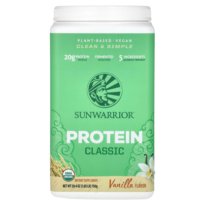 Sunwarrior, Classic Protein, Vanilla, 1.65 lb (750 g)