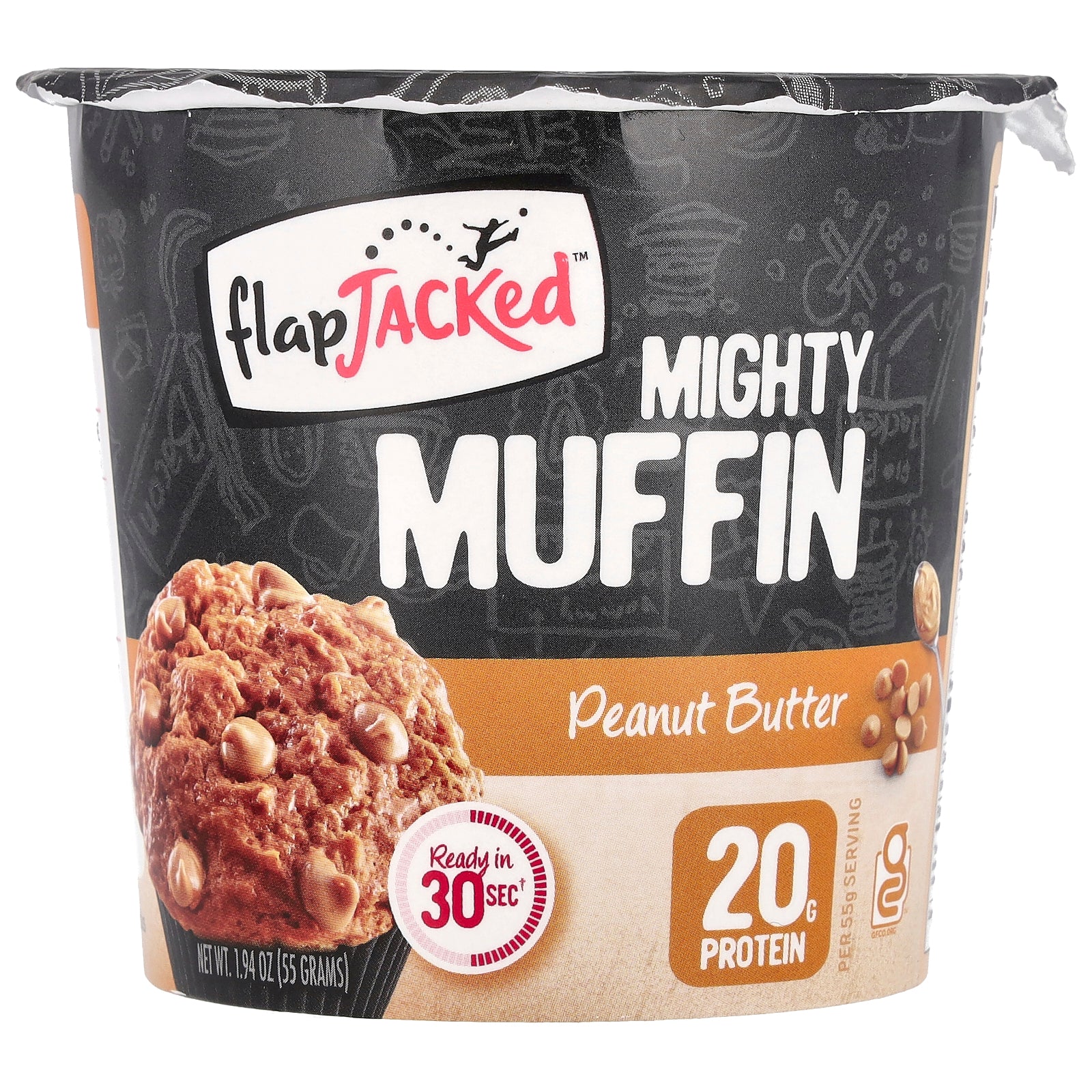 FlapJacked, Mighty Muffin, Peanut Butter, 1.94 oz (55 g)