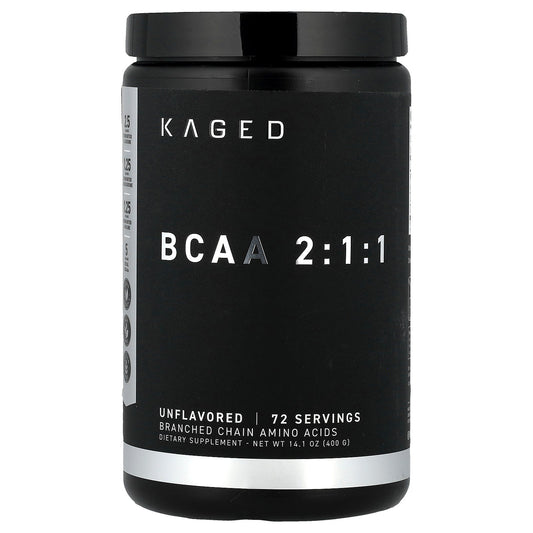 Kaged, BCAA 2:1:1, Unflavored, 14.1 oz (400 g)