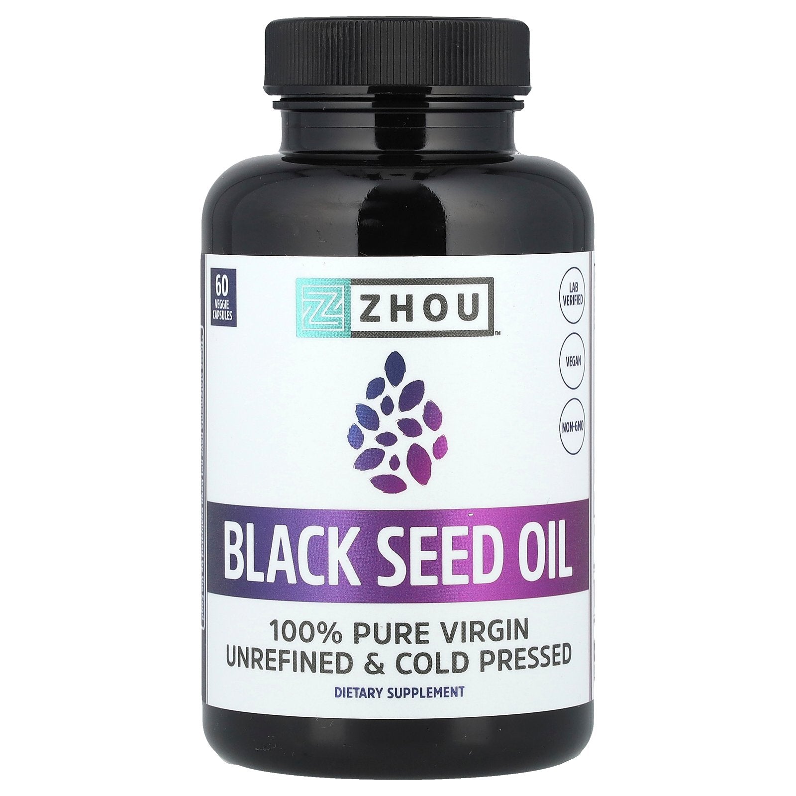 Zhou Nutrition, Black Seed Oil, 60 Veggie Capsules