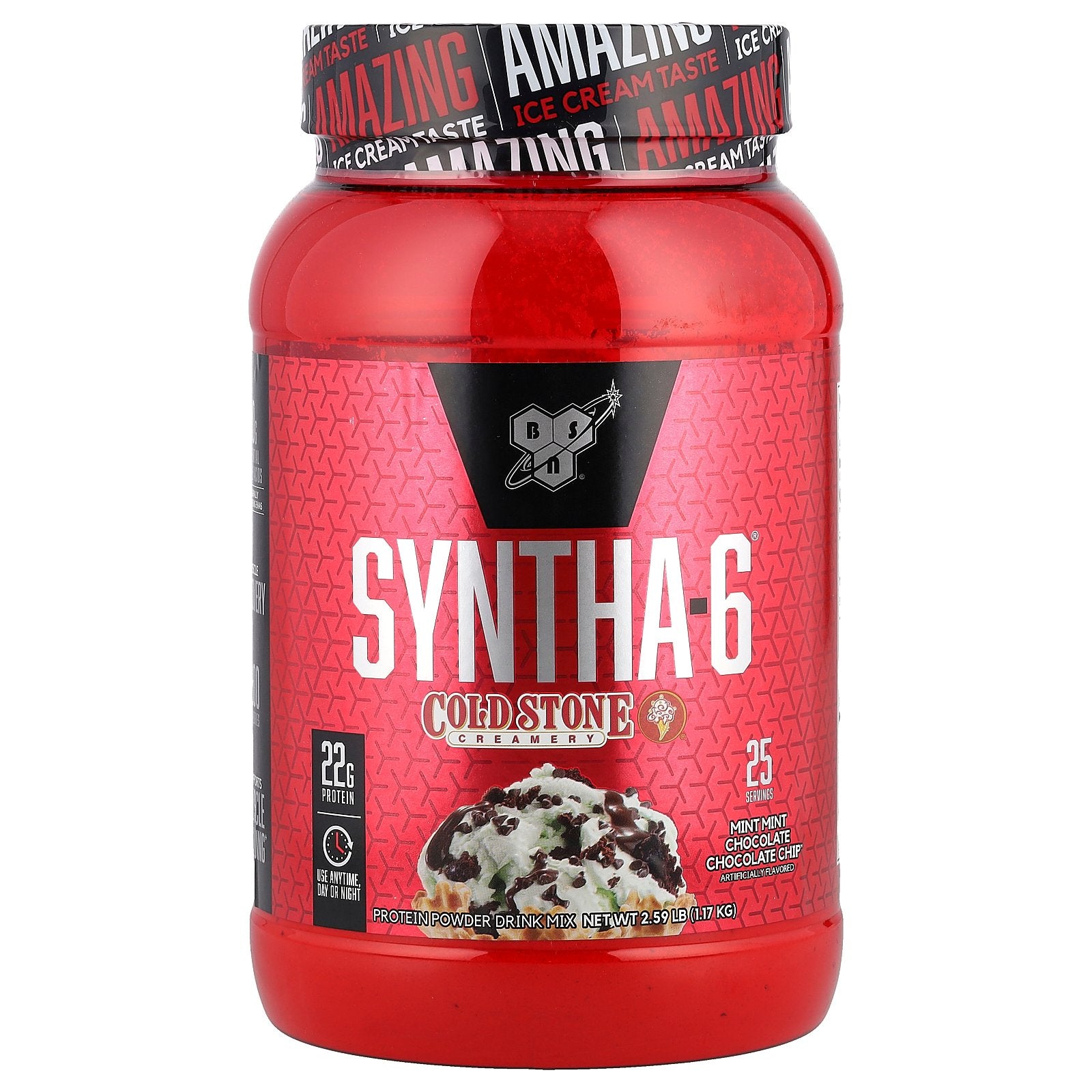 BSN, Syntha-6®, Cold Stone Creamery®, Mint Mint Chocolate Chocolate Chip™, 2.59 lbs (1.17 kg)