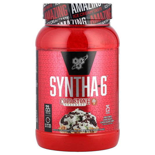 BSN, Syntha-6®, Cold Stone Creamery®, Mint Mint Chocolate Chocolate Chip™, 2.59 lbs (1.17 kg)