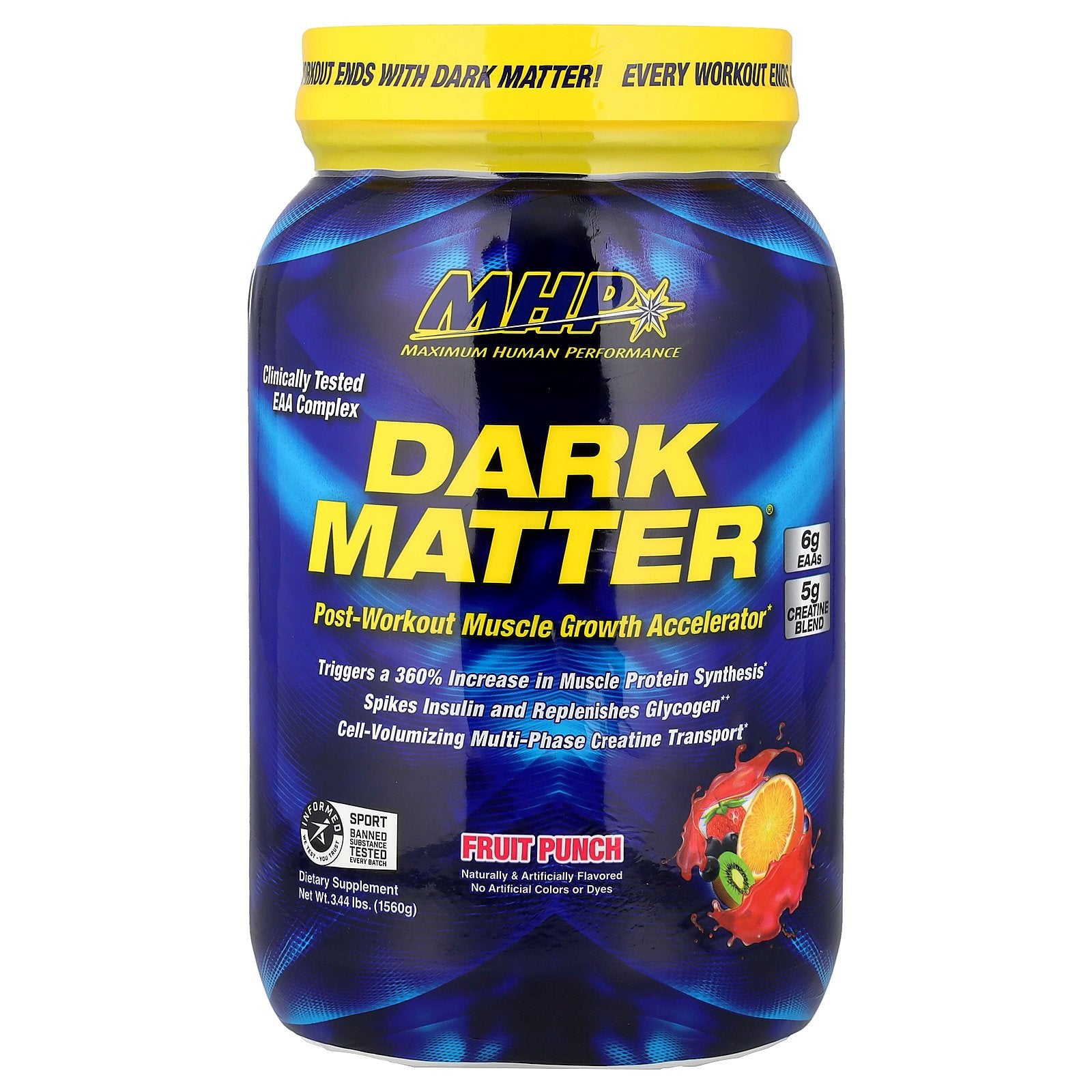 MHP, Dark Matter®, Post-Workout Muscle Growth Accelerator, Fruit Punch, 3.44 lbs (1,560 g)