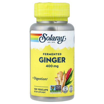 Solaray, Fermented Ginger, 400 mg, 100 VegCaps