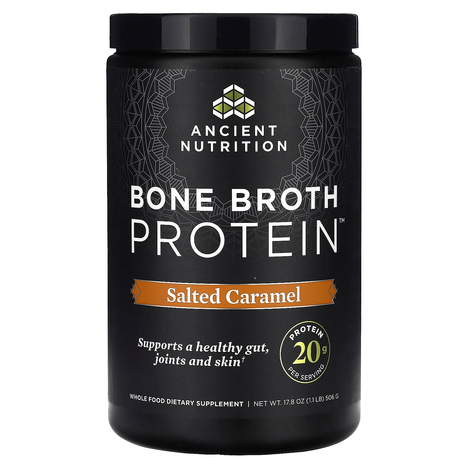 Ancient Nutrition, Bone Broth Protein, Salted Caramel, 1.1 lb (506 g)