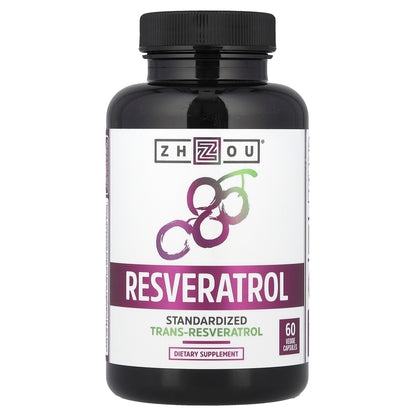 Zhou Nutrition, Resveratrol, 1,000 mg, 60 Veggie Capsules (500 mg Per Capsule)