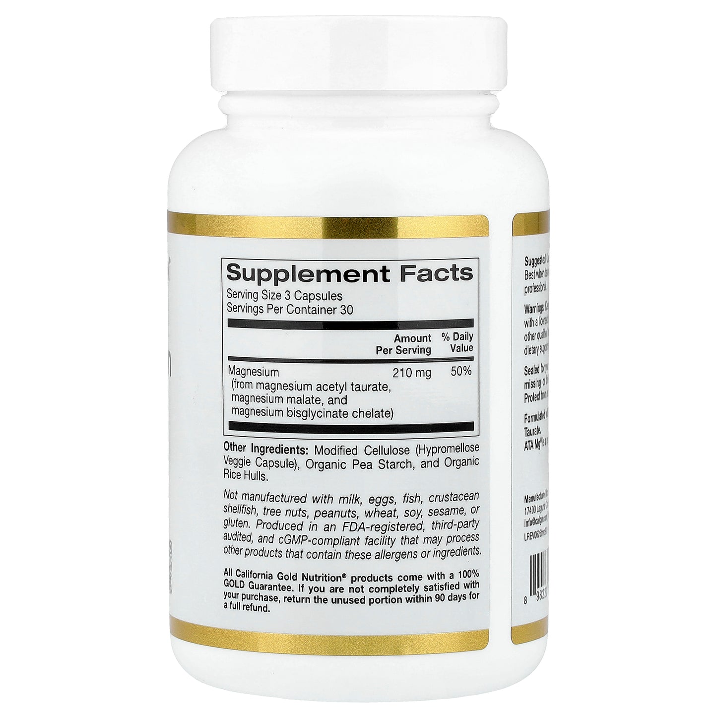 California Gold Nutrition, Triple Magnesium Complex, 70 mg , 90 Veggie Capsules