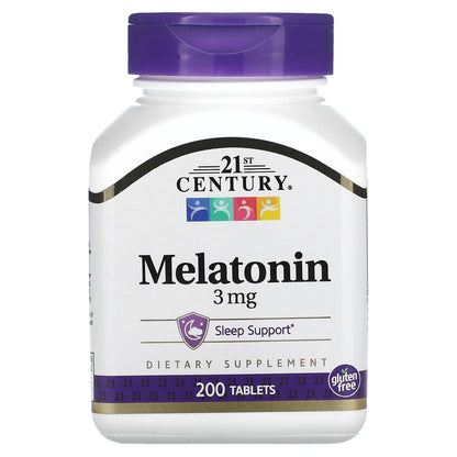 21st Century, Melatonin, 3 mg, 200 Tablets