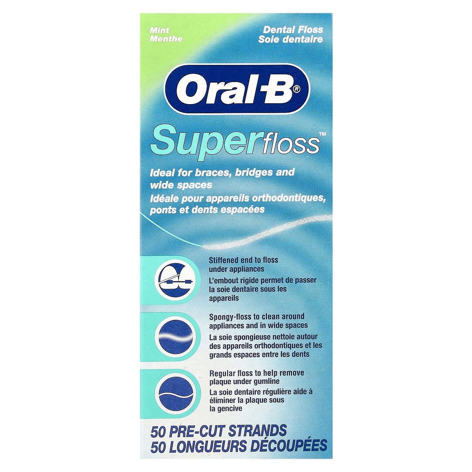 Oral-B, Super Floss™, Mint, 50 Pre-Cut Strands