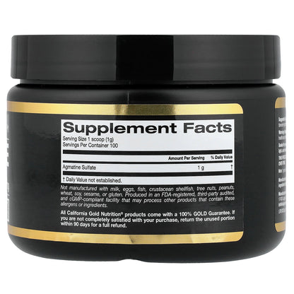 California Gold Nutrition, Sport, Agmatine Sulfate, Unflavored, 3.5 oz (100 g)