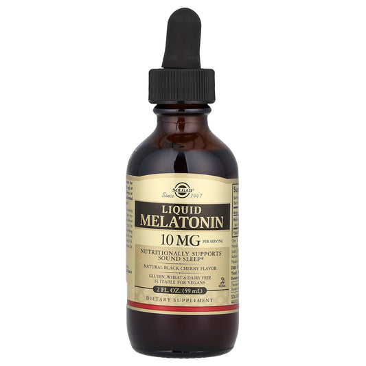 Solgar, Liquid Melatonin, Natural Black Cherry, 10 mg, 2 fl oz (59 ml)