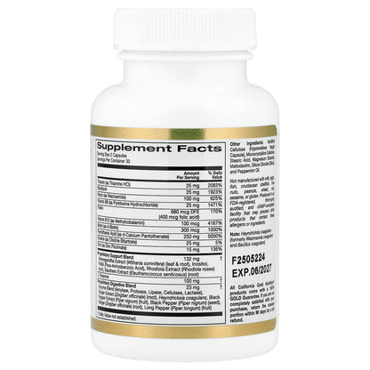 California Gold Nutrition, Stress Support with L-Theanine, Ashwagandha, Botanical Blend, and Enzymes, 60 Veggie Capsules