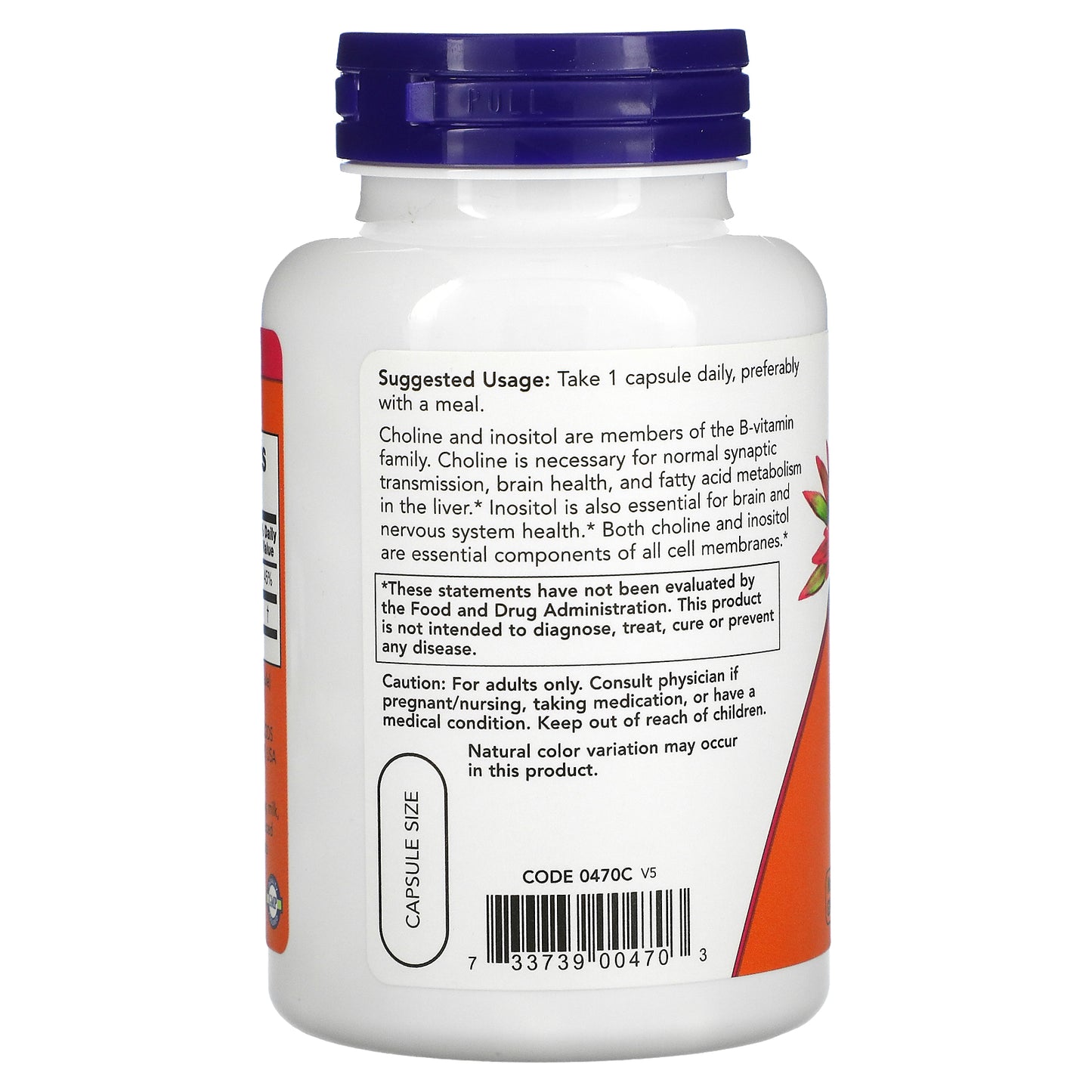 NOW Foods, Choline & Inositol, 100 Veg Capsules