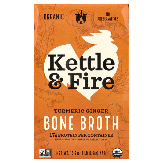 Kettle & Fire, Bone Broth, Turmeric Ginger, 16.9 oz (479 g)