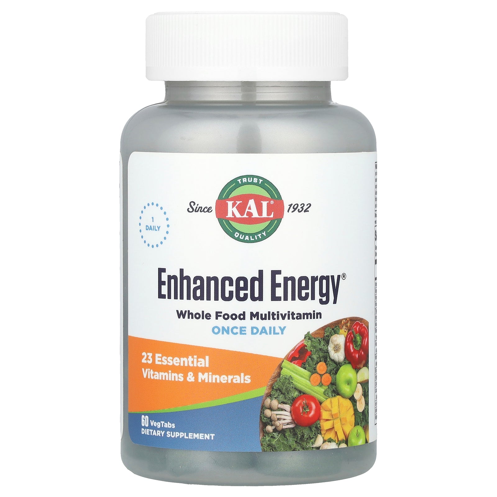 KAL, Enhanced Energy®, Whole Food Multivitamin, 60 VegTabs