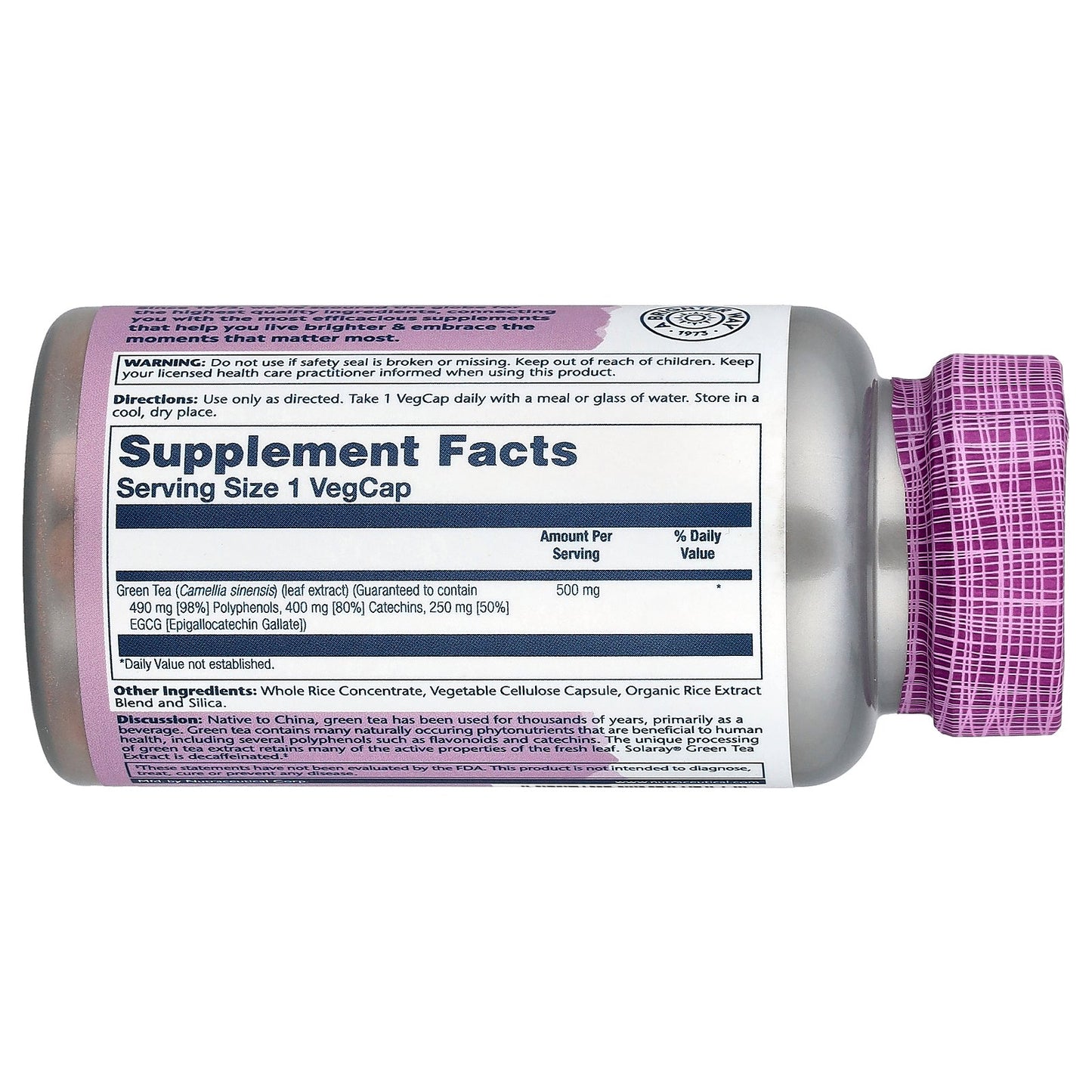 Solaray, Vital Extracts, Green Tea, 500 mg, 30 VegCaps