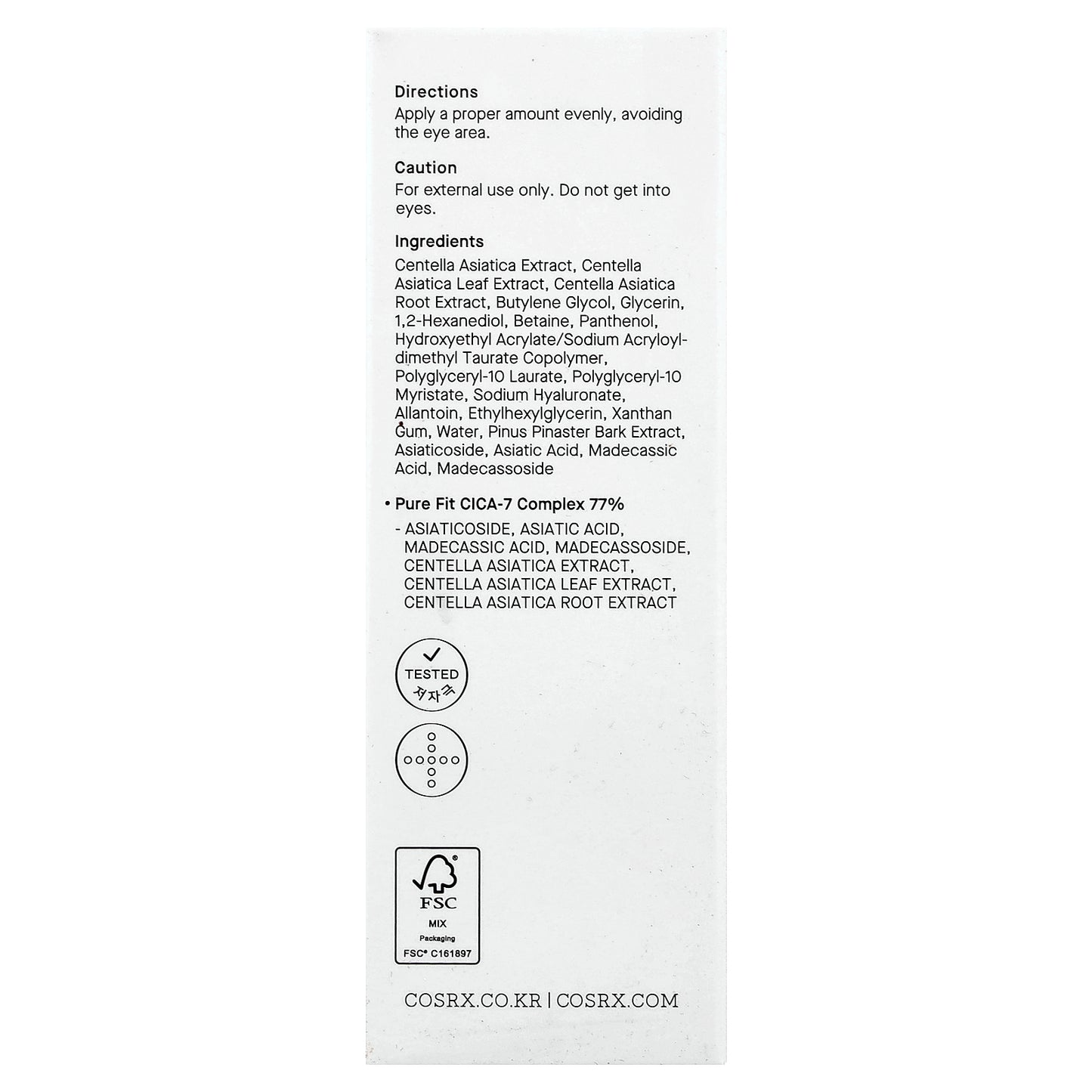 CosRx, Pure Fit, Cica Serum, 1.01 fl oz (30 ml)