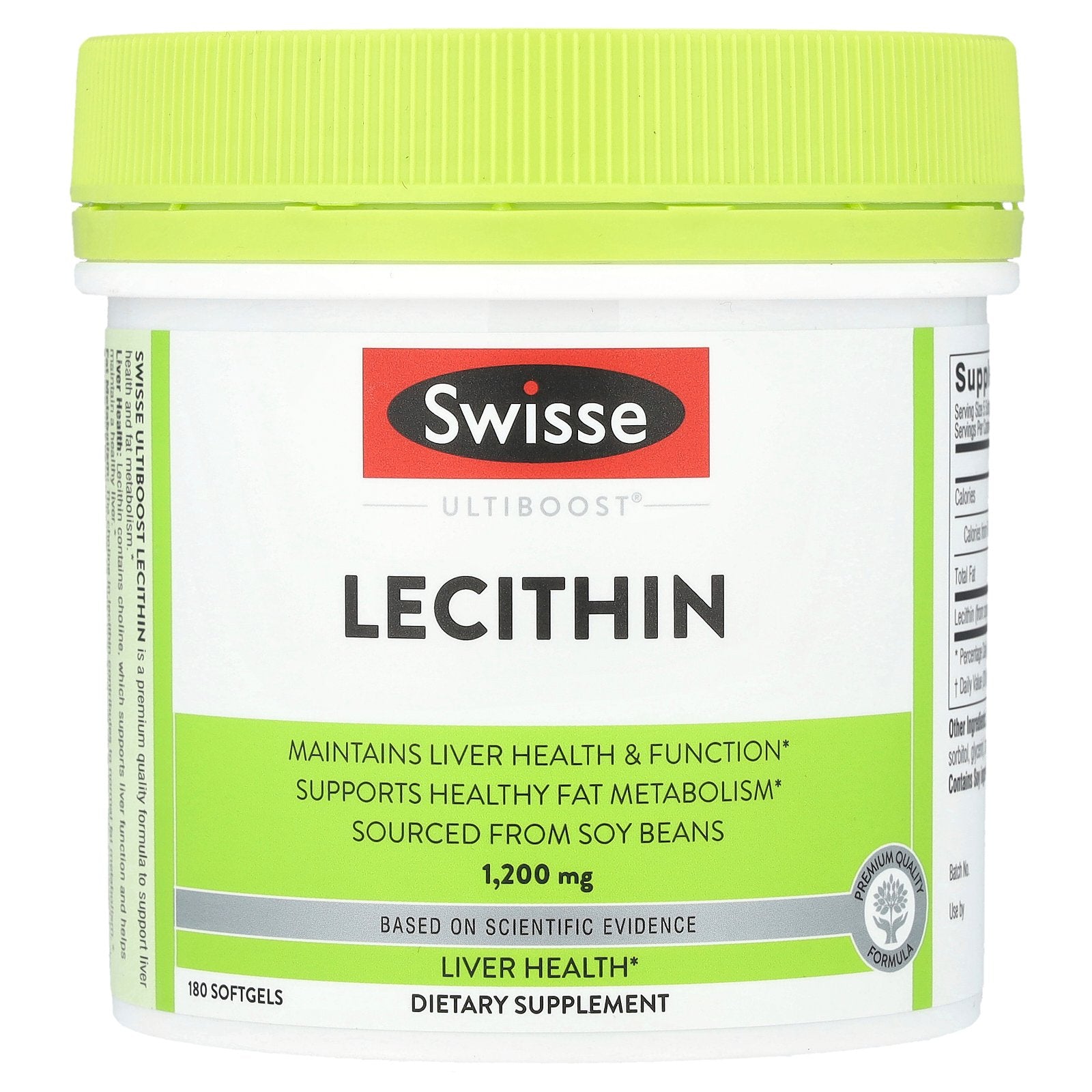 Swisse, Ultiboost®, Lecithin, 1,200 mg, 180 Capsules