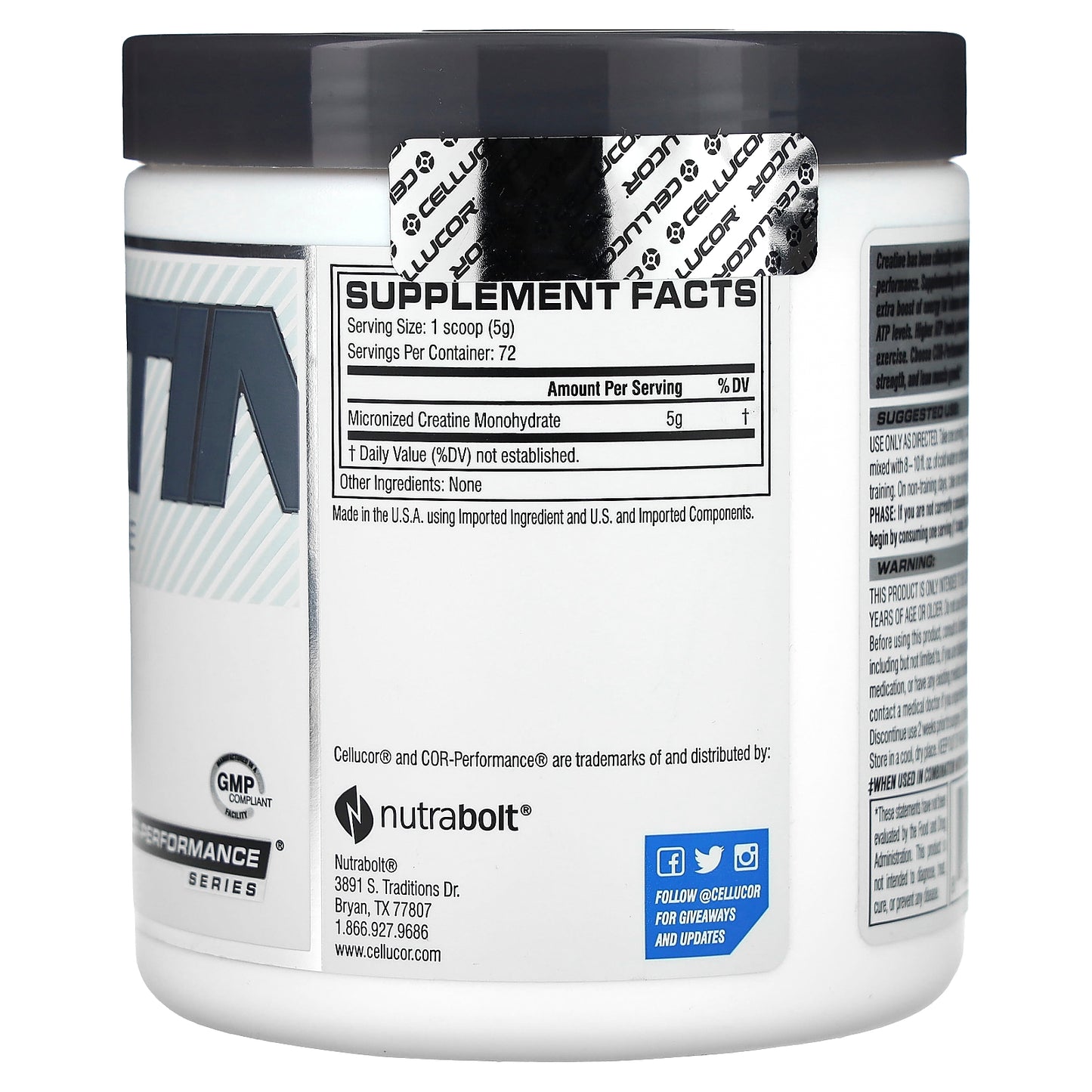 C4 / Cellucor, COR-Performance® Creatine, Unflavored, 12.69 oz (360 g)