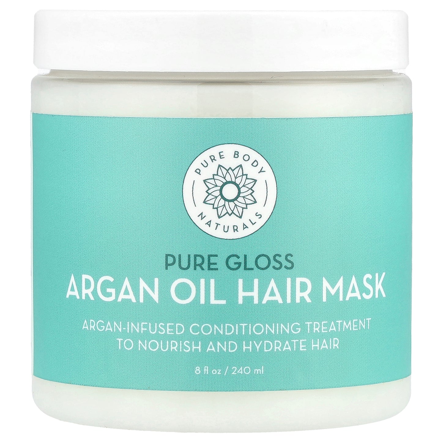 Pure Body Naturals, Argan Oil Hair Mask, Pure Gloss , 8 fl oz (240 ml)