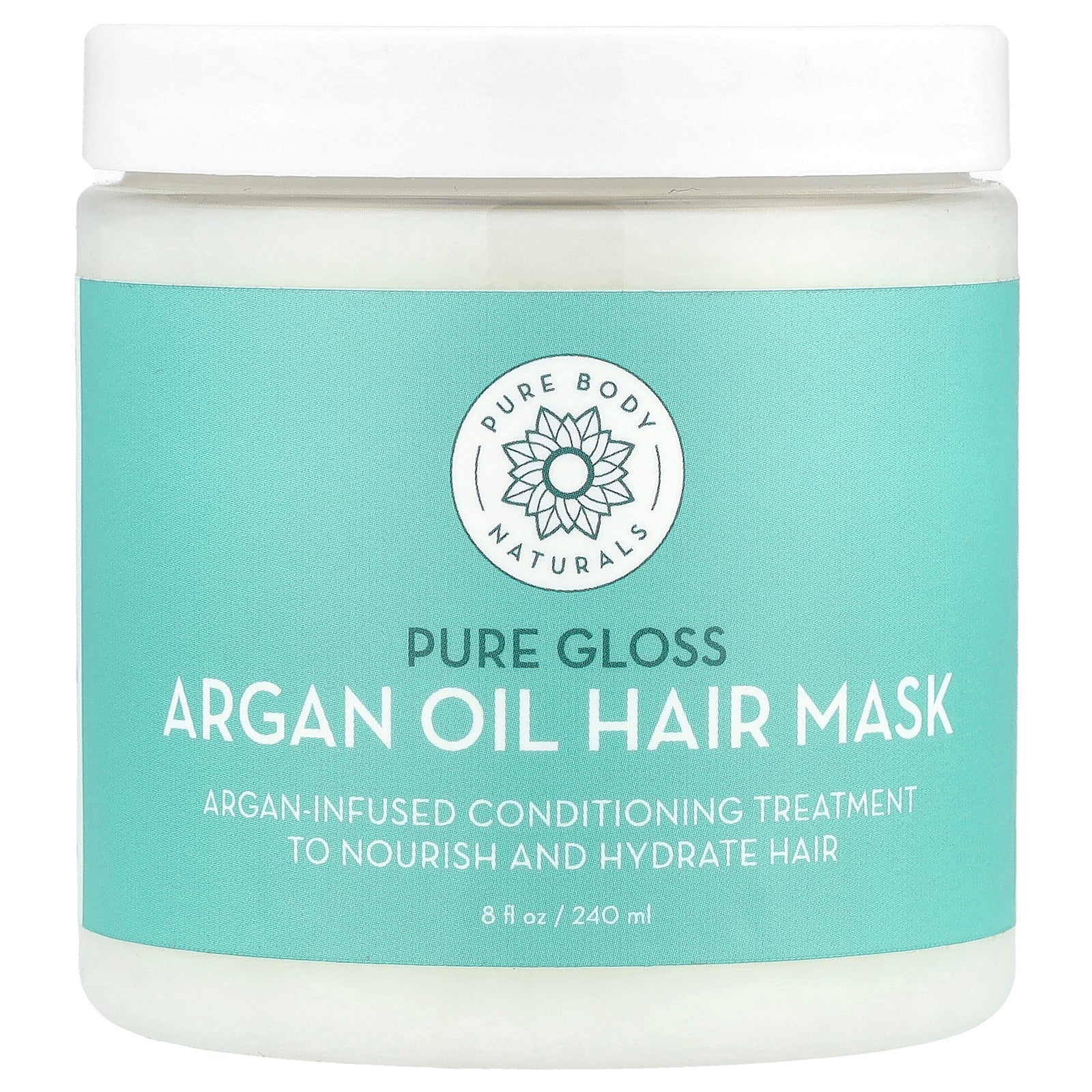 Pure Body Naturals, Argan Oil Hair Mask, Pure Gloss , 8 fl oz (240 ml)