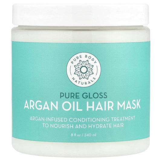Pure Body Naturals, Argan Oil Hair Mask, Pure Gloss , 8 fl oz (240 ml)
