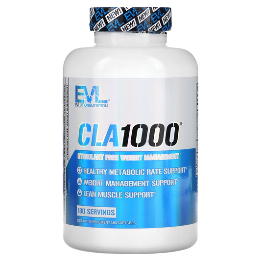 EVLution Nutrition, CLA1000®, Stimulant Free Weight Management, 1,000 mg, 180 Softgels (500 mg per Softgel)