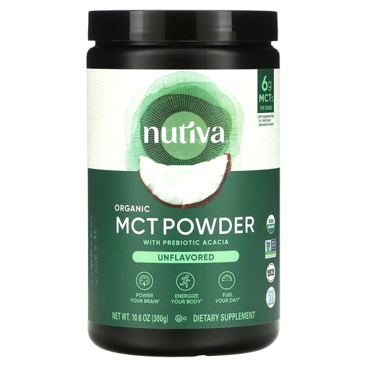 Nutiva, Organic MCT Powder, Unflavored, 10.6 oz (300 g)