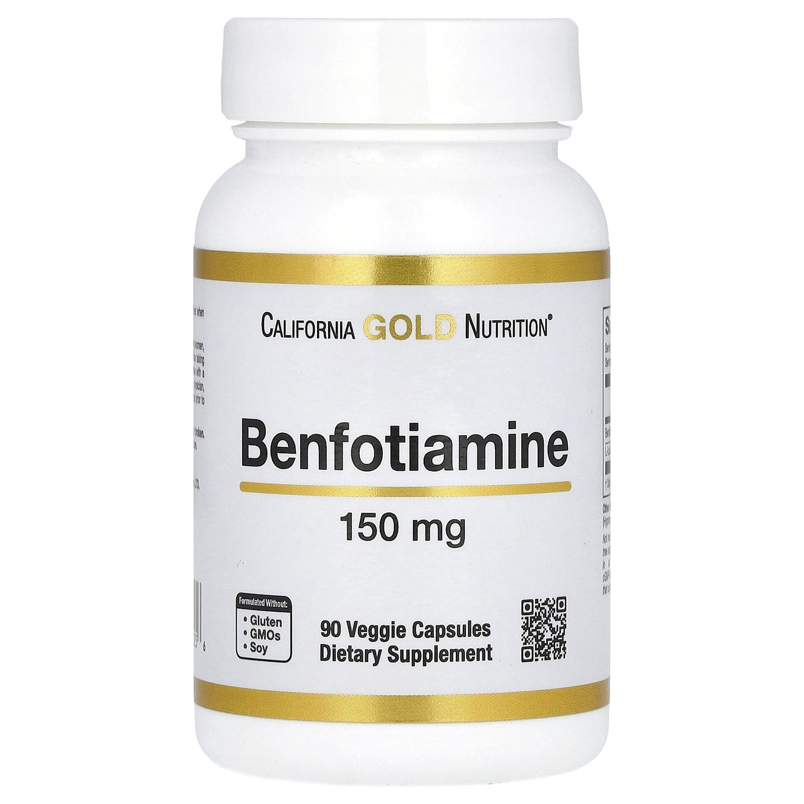 California Gold Nutrition, Benfotiamine with L-Leucine, 150 mg, 90 Veggie Capsules