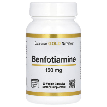 California Gold Nutrition, Benfotiamine with L-Leucine, 150 mg, 90 Veggie Capsules