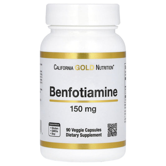 California Gold Nutrition, Benfotiamine with L-Leucine, 150 mg, 90 Veggie Capsules