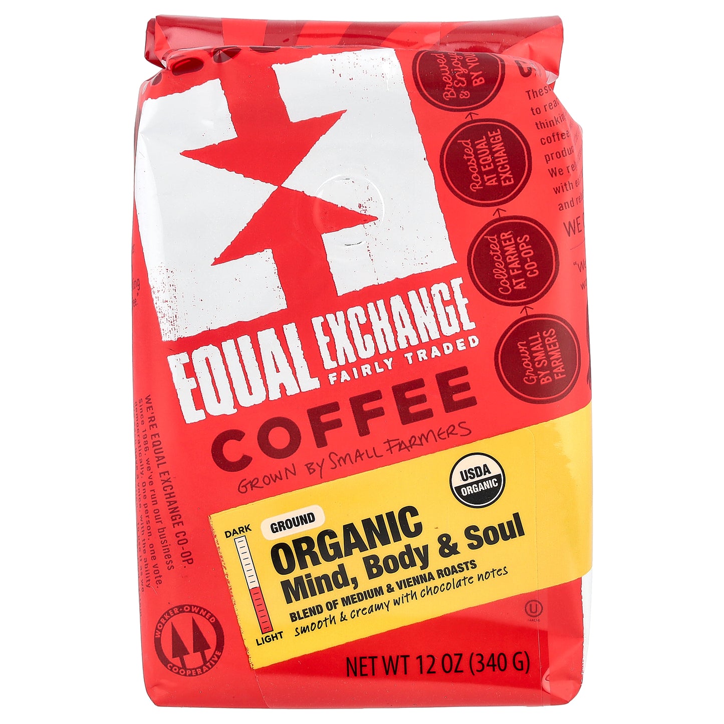 Equal Exchange, Organic Coffee, Mind Body & Soul, Ground, Medium & Vienna Roasts, 12 oz (340 g)