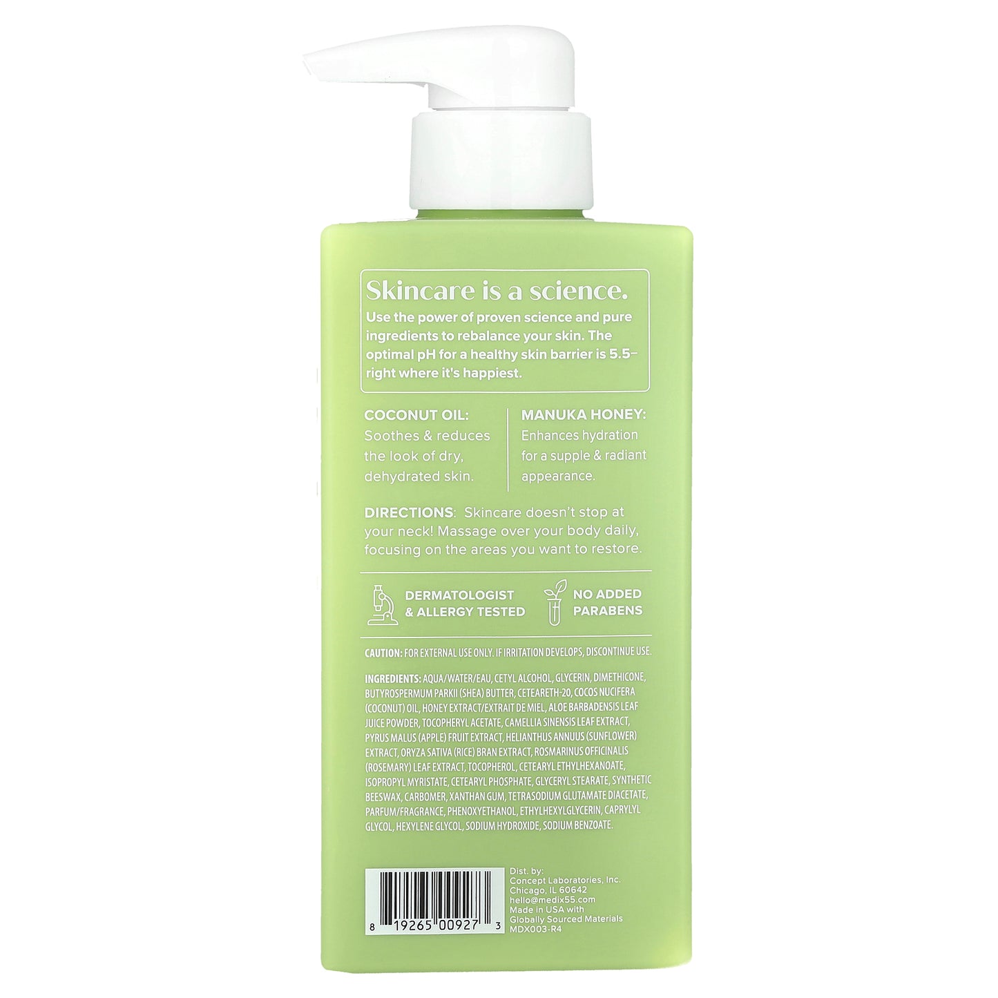 Medix 5.5, Body Treatment Cream, Coconut Oil + Manuka Honey, 15 fl oz (444 ml)