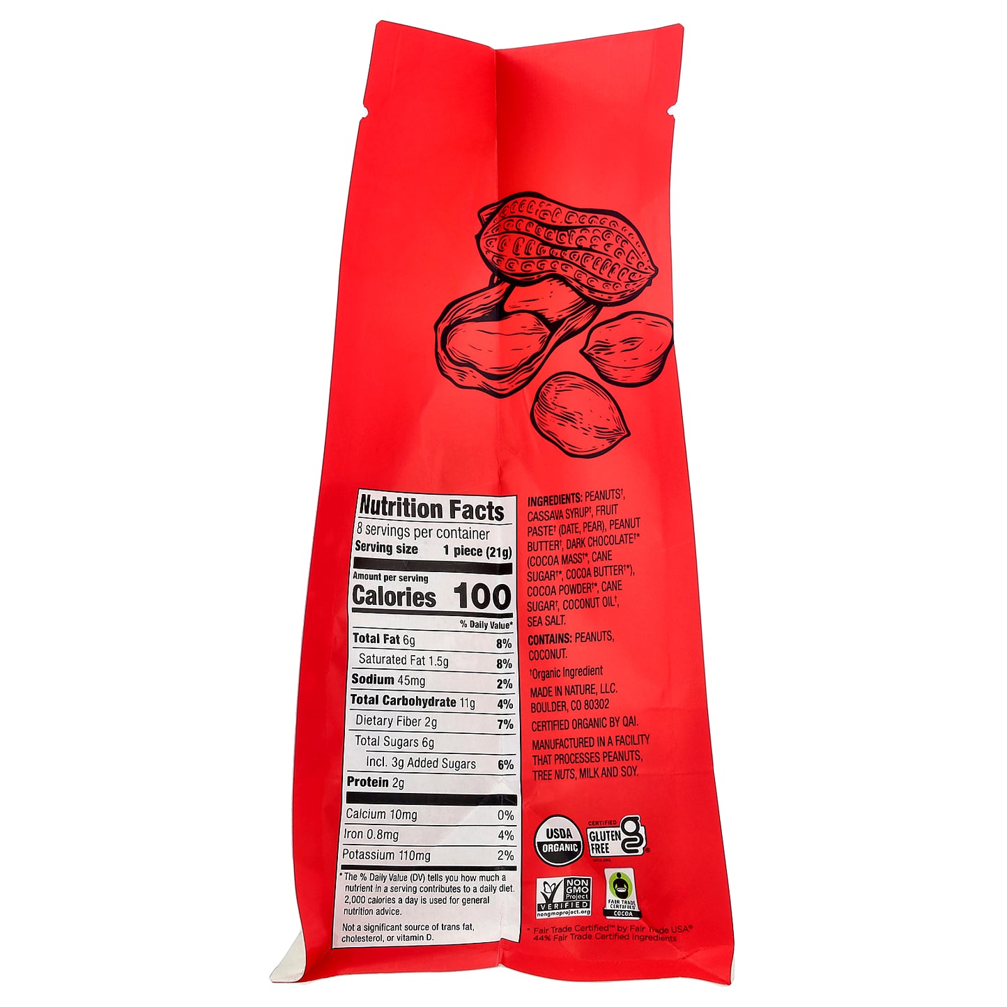 Made in Nature, Fudge Brownie Minis, Peanut Butter, 8 Individually Wrapped Brownies, 5.92 oz (168 g)