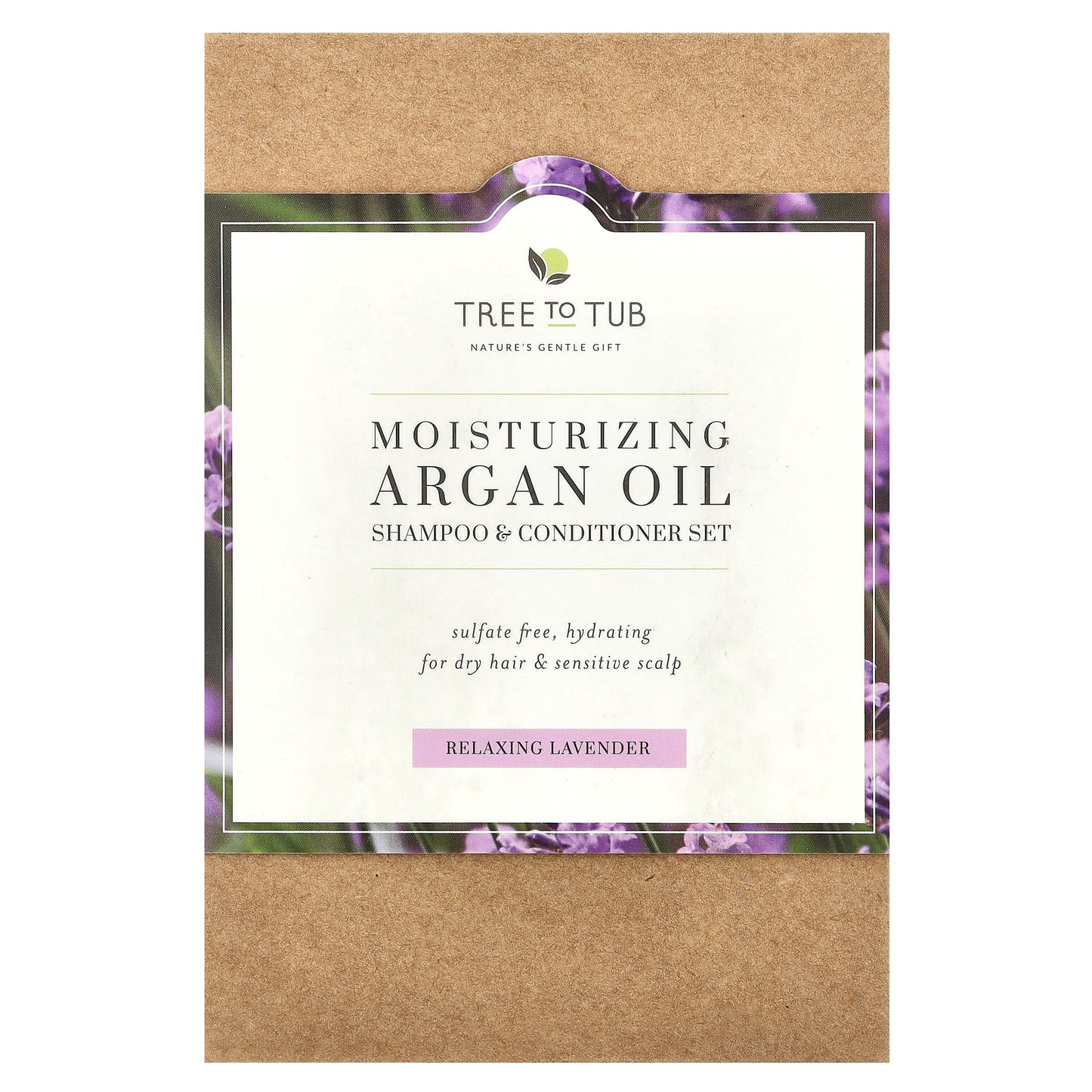 Tree To Tub, Moisturizing Argan Oil Shampoo & Conditioner Set, For Dry Hair, Relaxing Lavender, 2 Piece Set, 8.5 fl oz (250 ml) Each