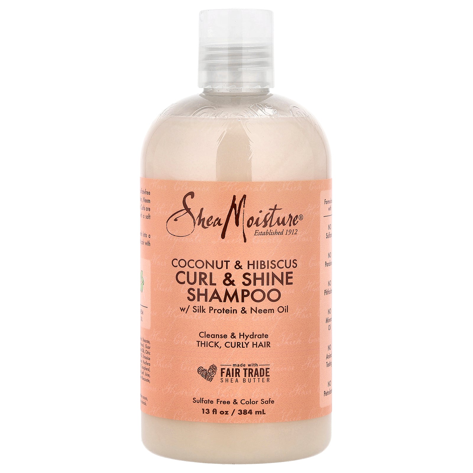 SheaMoisture, Curl & Shine Shampoo, Coconut & Hibiscus, Thick, Curly Hair, 13 fl oz (384 ml)