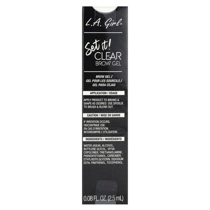 L.A. Girl, Set it! Clear Brow Gel, GBG390 Clear, 0.08 fl oz (2.5 ml)