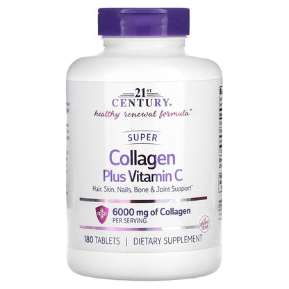 21st Century, Super Collagen Plus Vitamin C, 180 Tablets