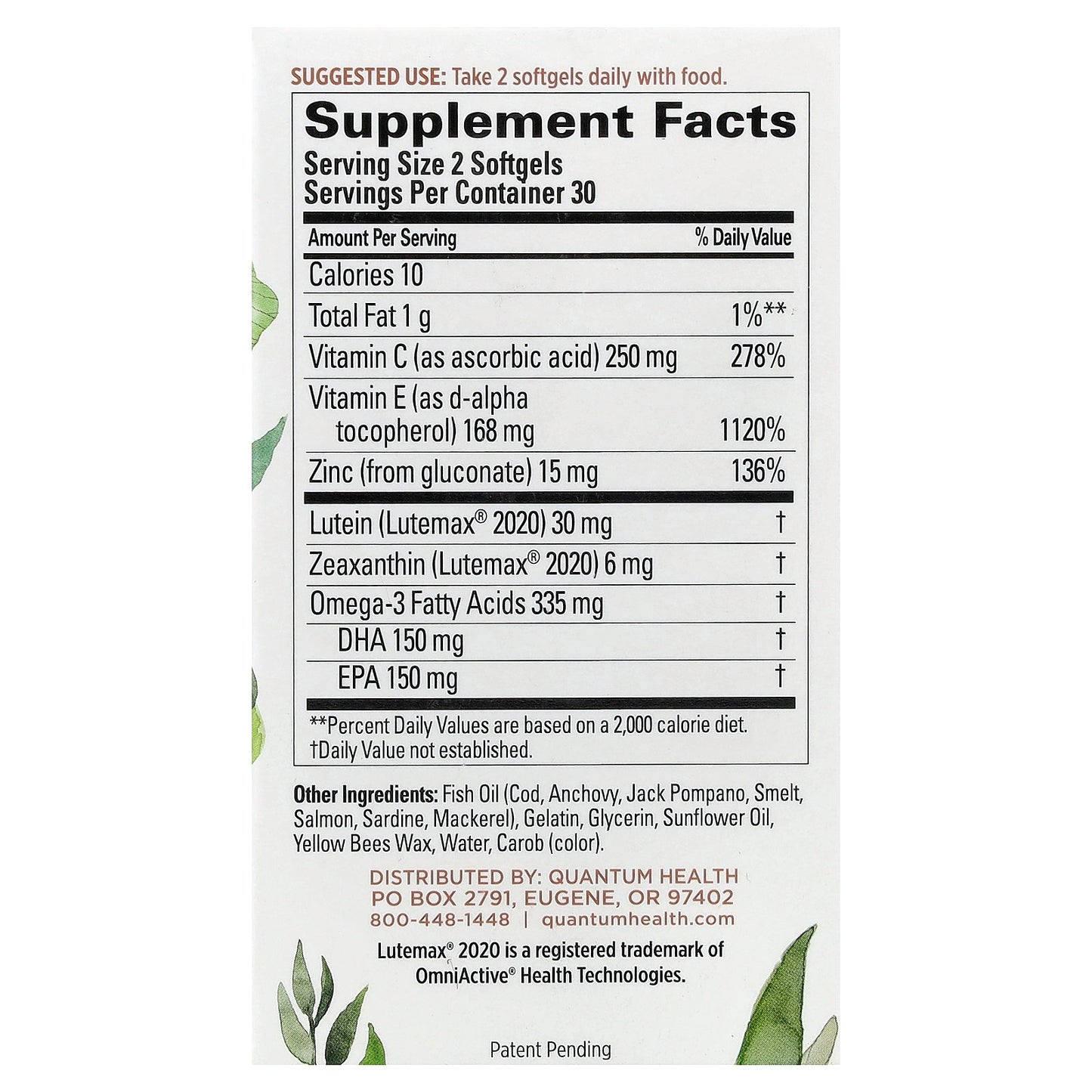 Quantum Health, Macula 30+®, Eye Health, 60 Softgels