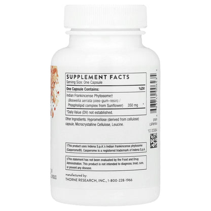 Thorne, Boswellia Phytosome, 60 Capsules (350 mg per Capsule)