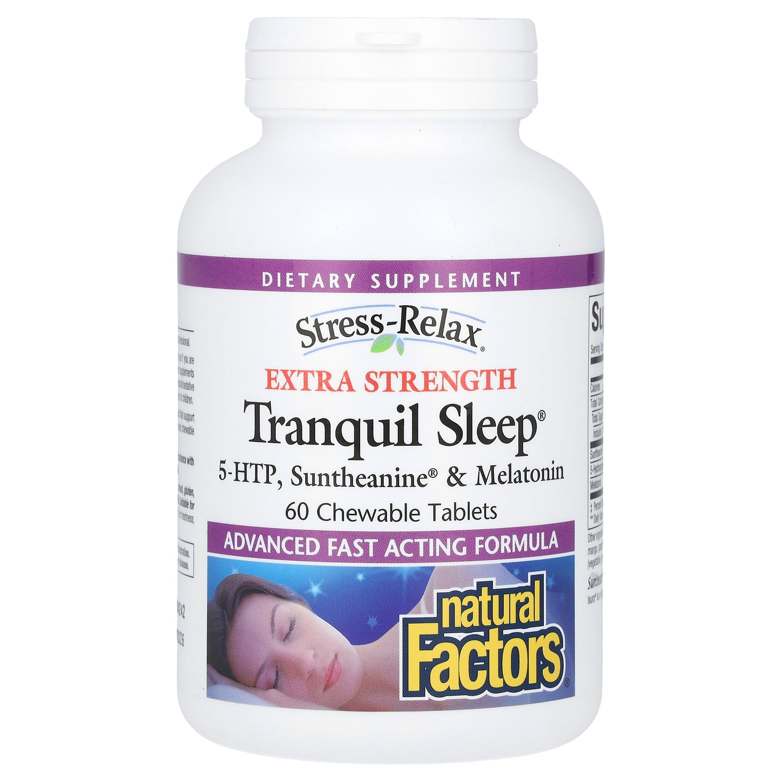 Natural Factors, Stress-Relax, Tranquil Sleep, 60 Chewable Tablets
