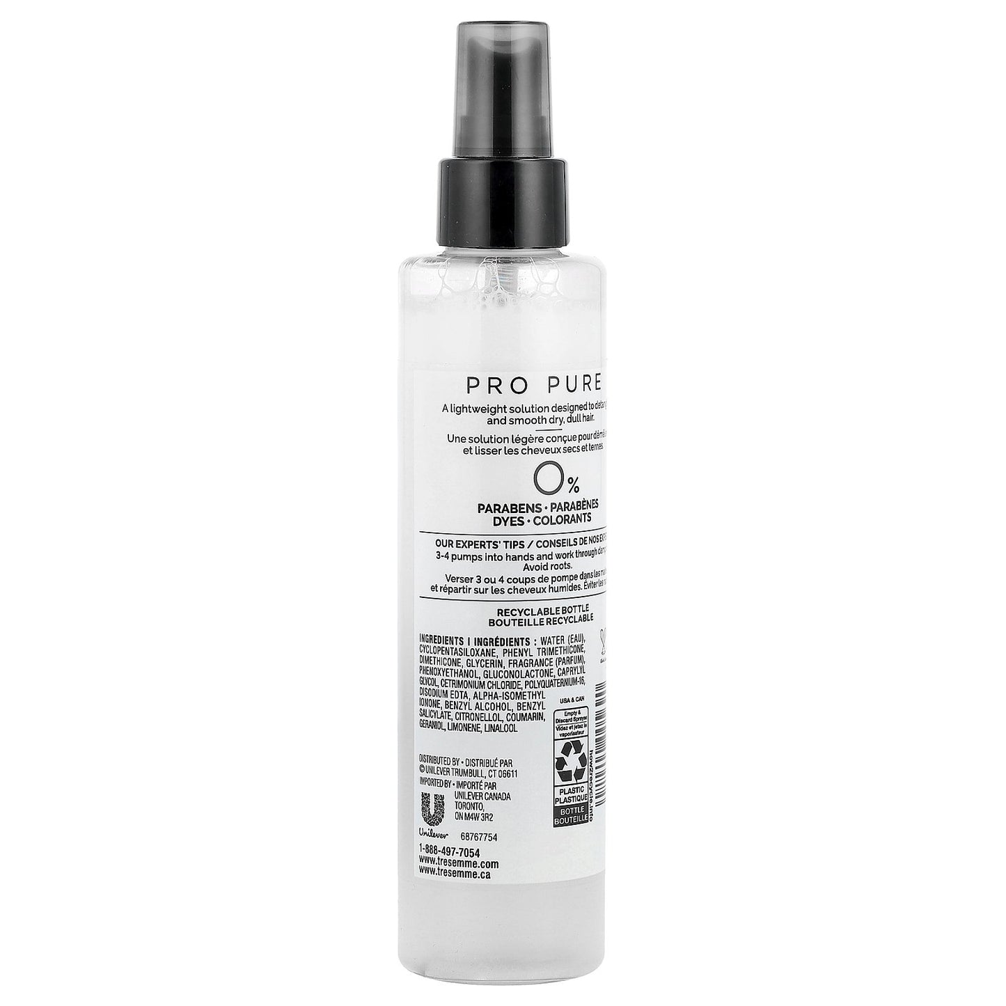 TRESemmé, Pro Pure Leave-in Conditioner Spray, Detangle & Smooth, 6.1 fl oz (180 ml)